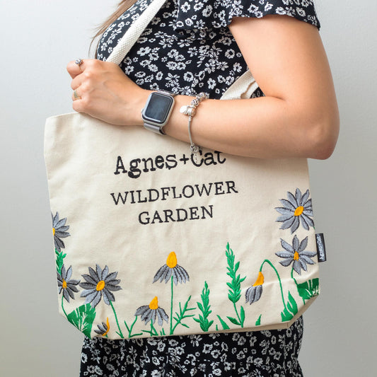 Purple Flowers Wildflower Garden Tote - Agnes + Cat