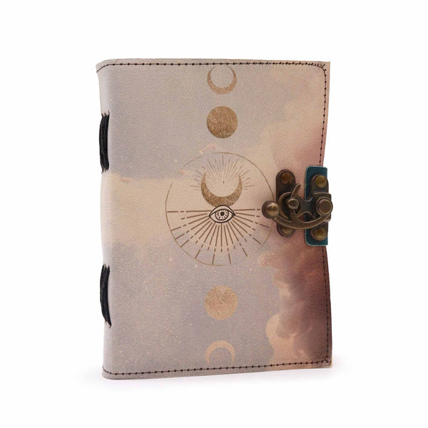 Leather "Moon Phases" Deckle-edge Notebook | Auro & Co