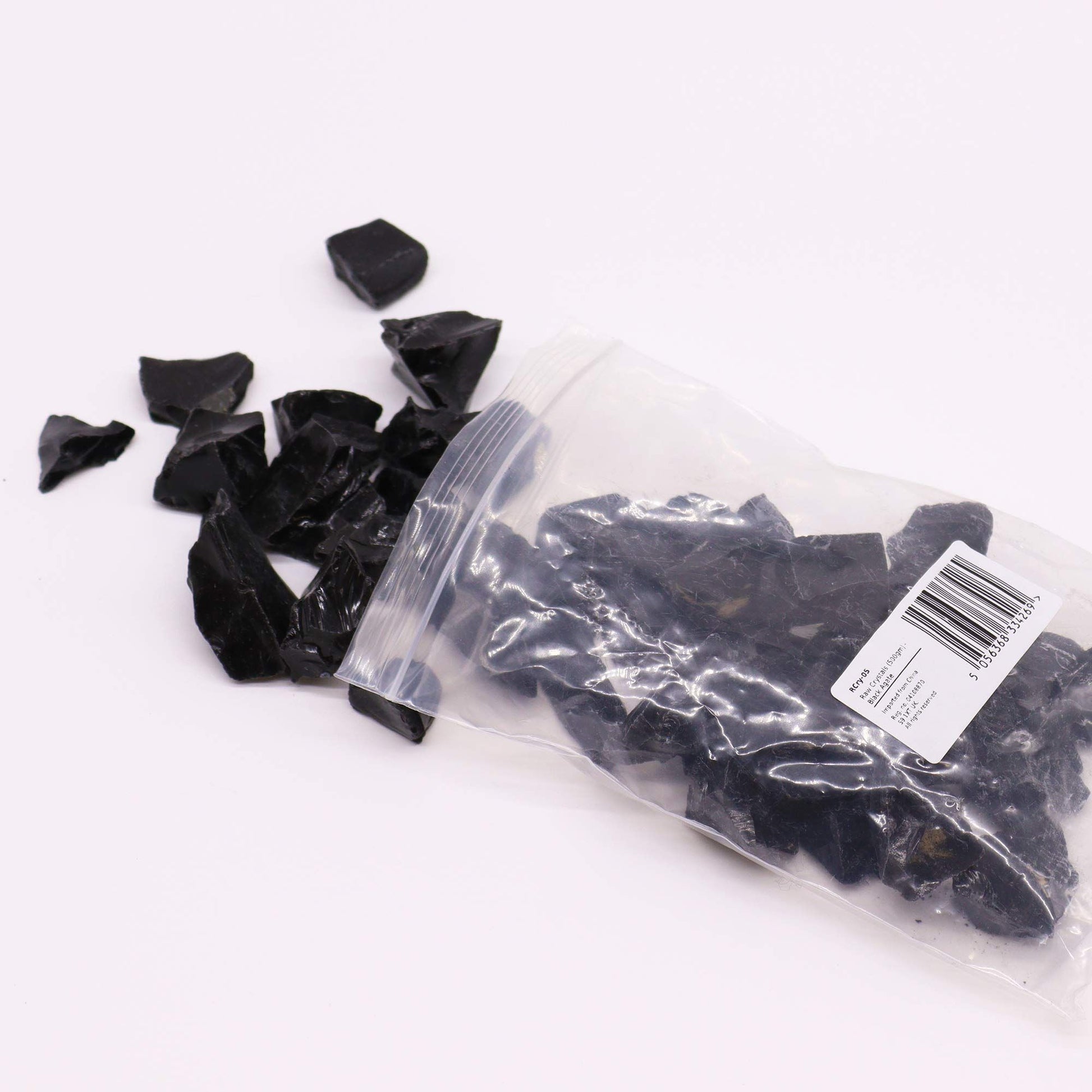 Raw Crystals (500gm) - Black Agate – packaging
