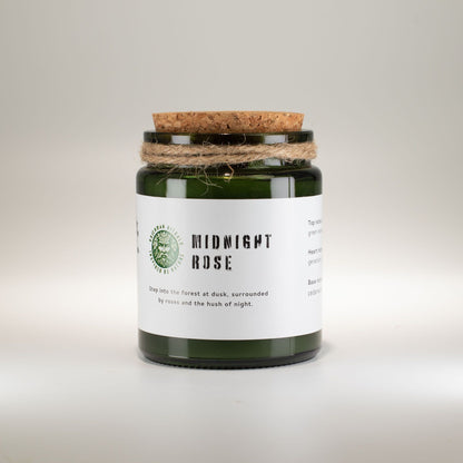 Greenman Woodwick Soy Candle - Midnight Rose – lifestyle shot