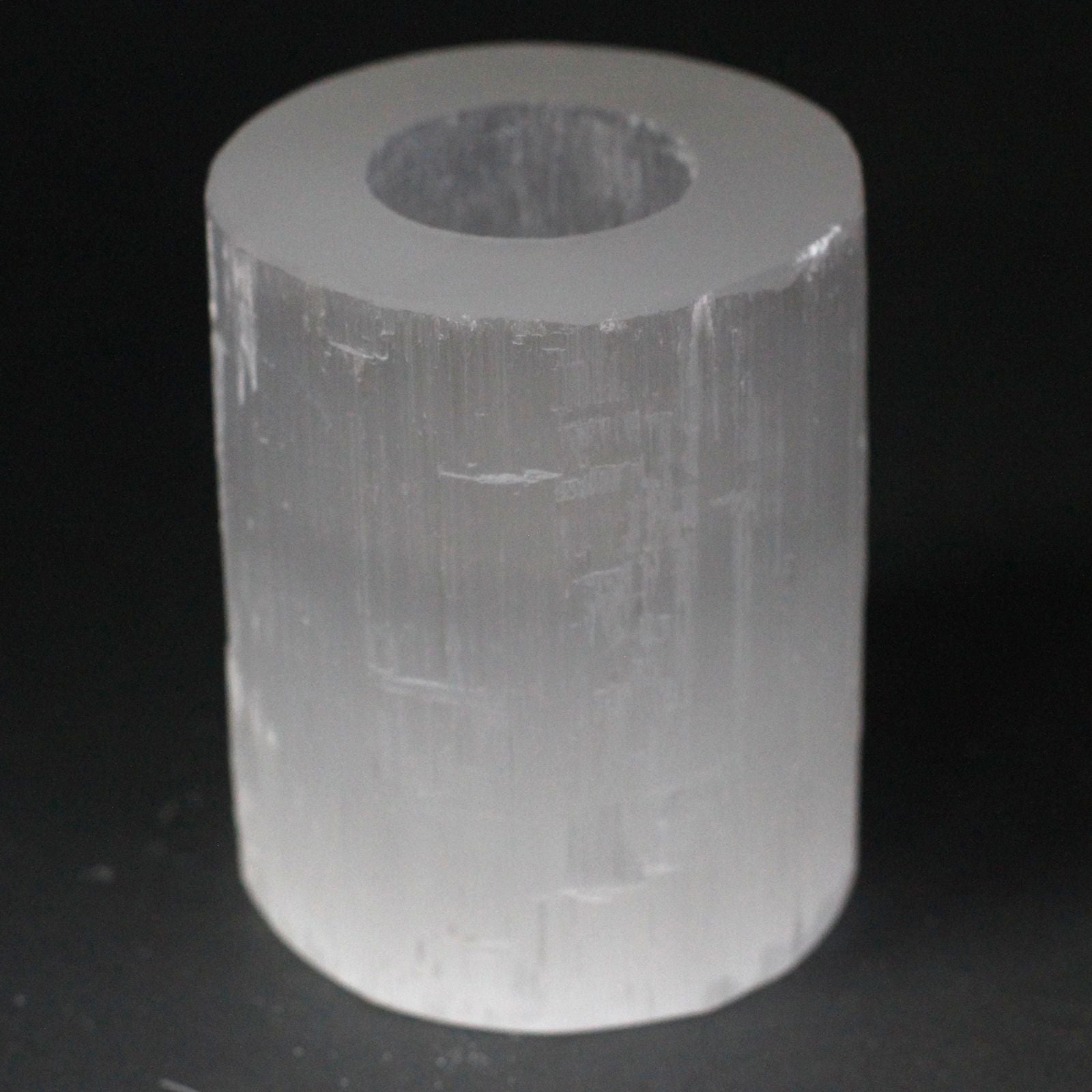 Selenite Cylinder Candle Holder - 10 cm | Auro & Co