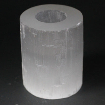 Selenite Cylinder Candle Holder - 10 cm | Auro & Co