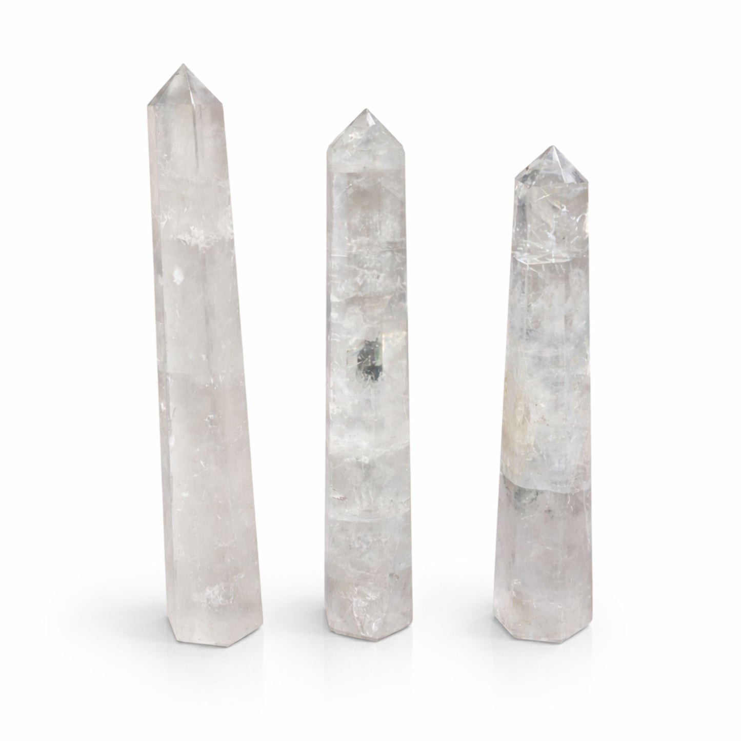 Gemstone Six Face Obelisk Poins approx 17cm - Rock Crystal | Auro & Co