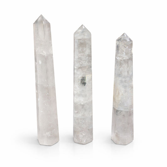 Gemstone Six Face Obelisk Poins approx 17cm - Rock Crystal | Auro & Co