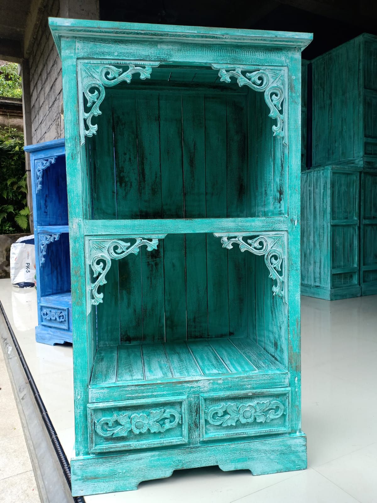 Bathroom Cabinet - Turquoise wash