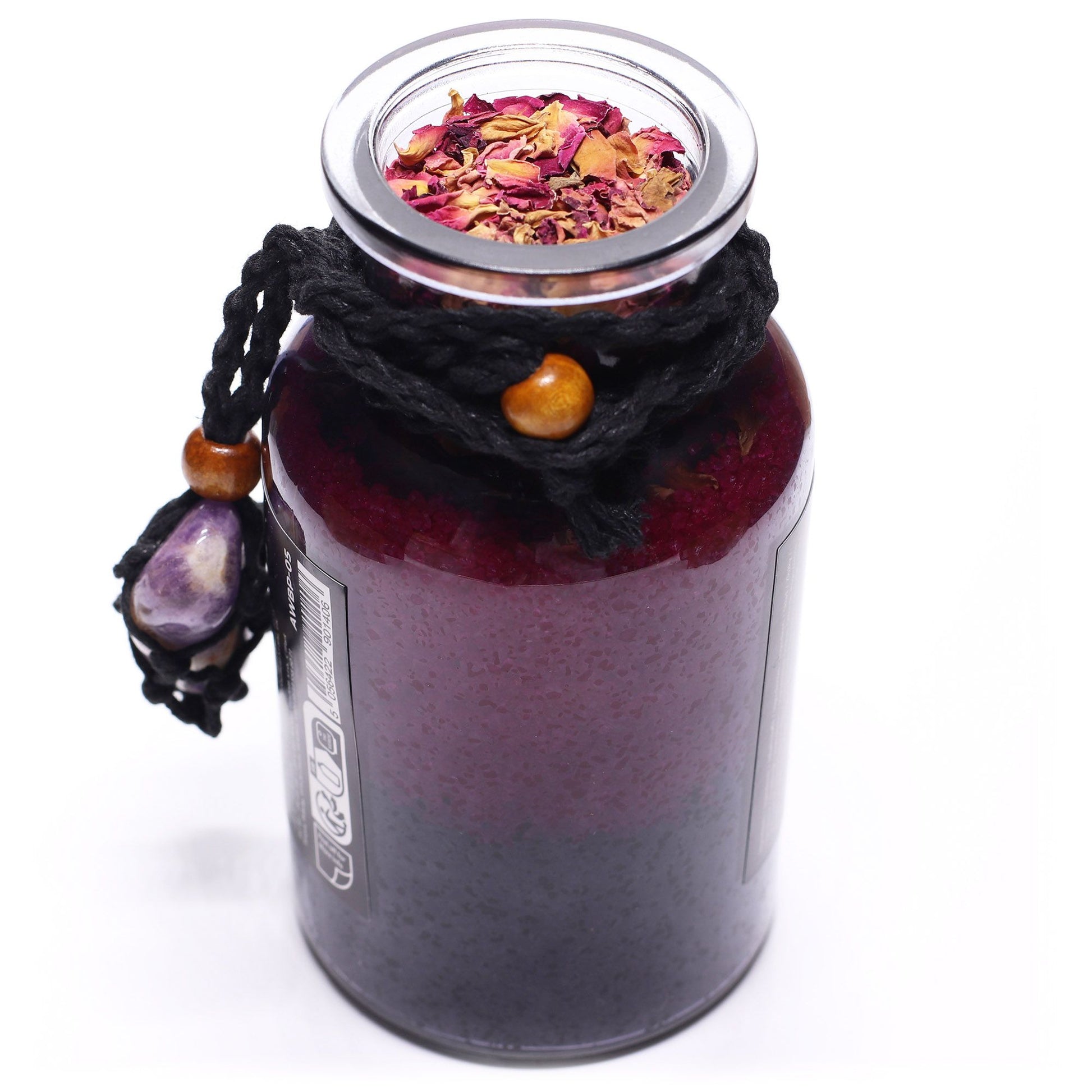 Ancient Witch Bath Spell Potion & Amethyst Crystal Amulet - Seduction – packaging