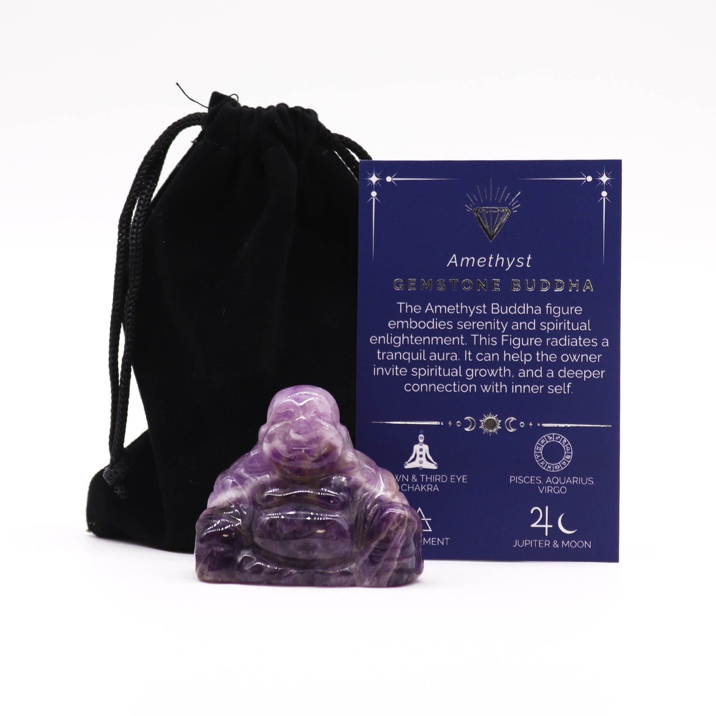 Gemstone Large Buddha - Amethyst | Auro & Co