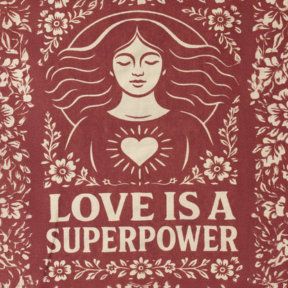 Nomad Sari Iconic Toni Tote Bag - Love is a Super Power - Natural 10oz