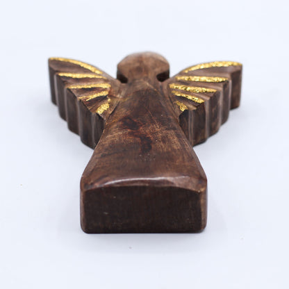 Small Mango Wood Angel - Gold Decor – product image 6