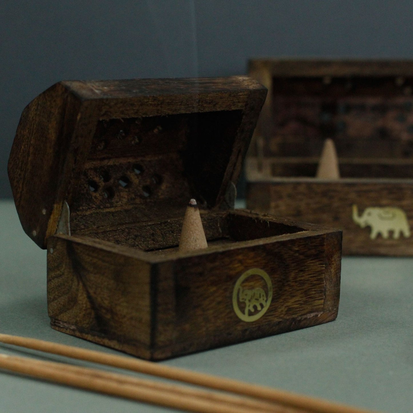 Mini Incense Cone Smoke Box - Mango Wood – packaging