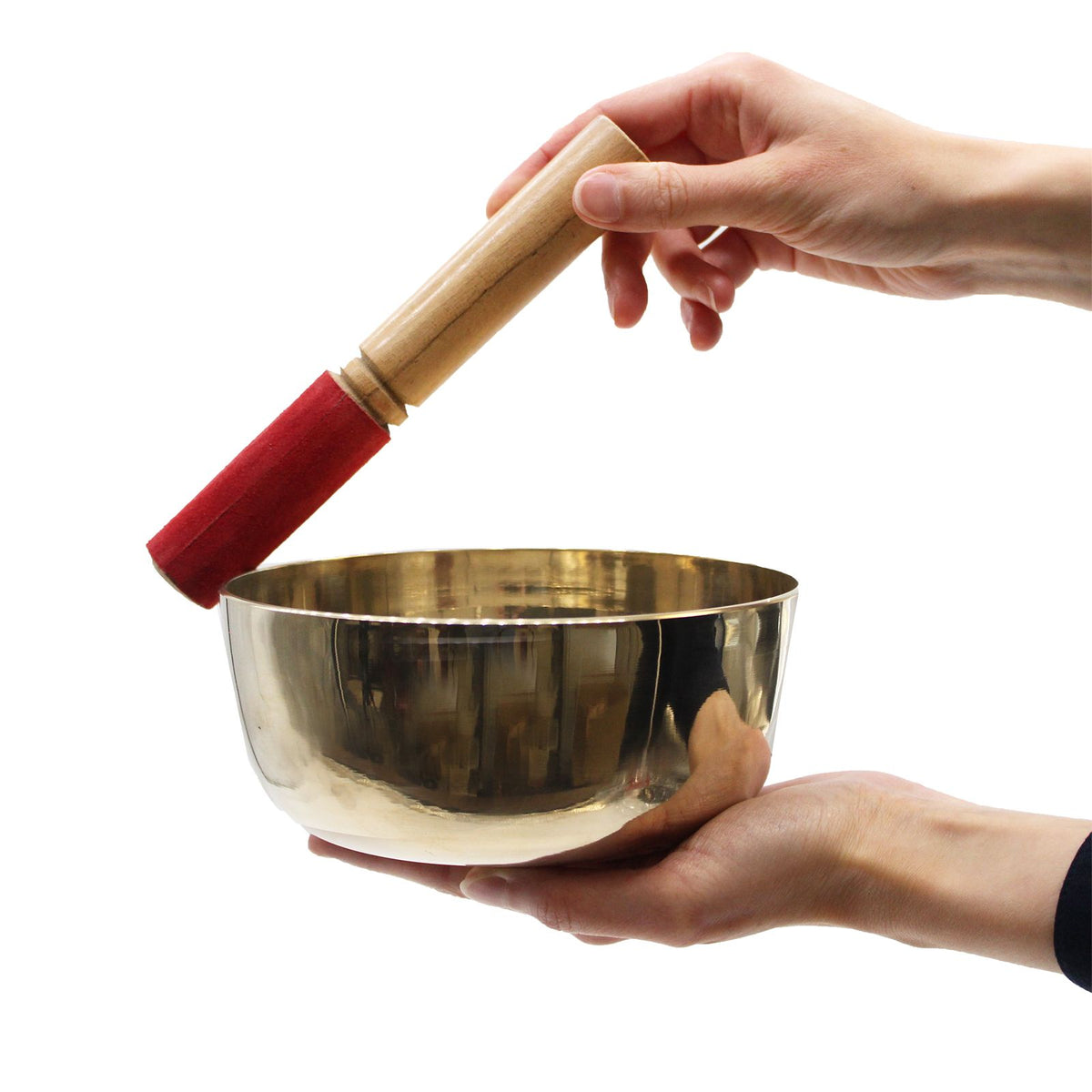 Brushed Brass Singing Bowl, Large, 17cm
