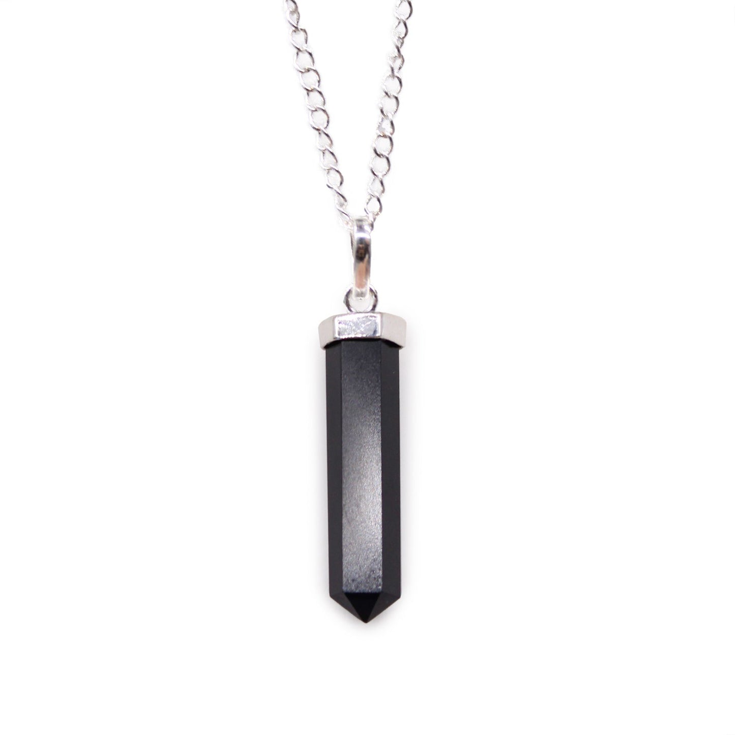 Gemstone Classic Point Pendant - Black Agate | Auro & Co