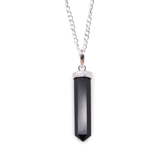 Gemstone Classic Point Pendant - Black Agate | Auro & Co