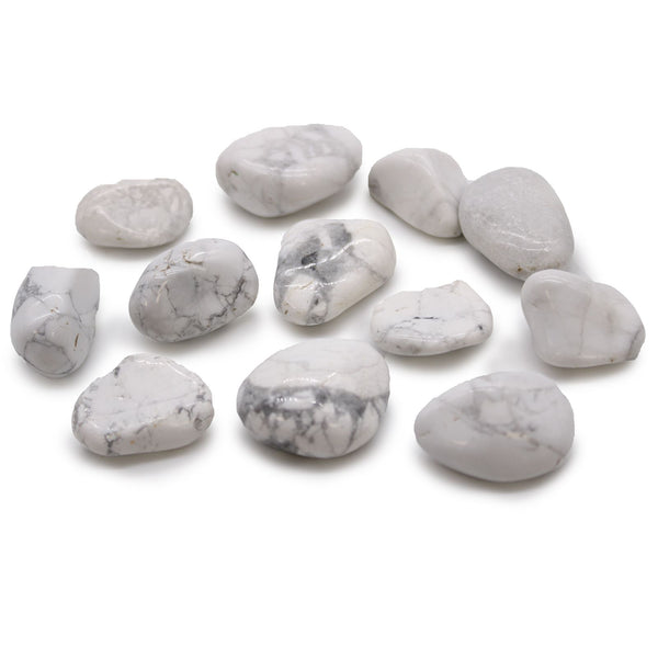 Medium African Tumble Stones - White Howlite - Magnesite | Auro & Co