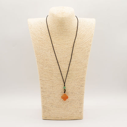 Cord Necklace Gemstone Pendant - Red Jade Clover – packaging