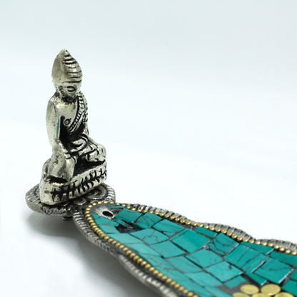 Buddha Ceramic Mosaic Incense Holder - Long Leaf