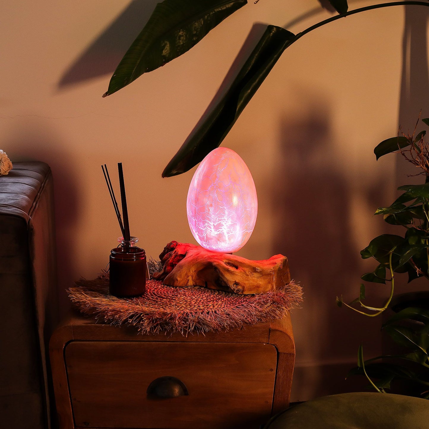 DriftGlow Lamp Crackle Fire Egg Shade - Orange – product image 10