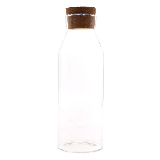 Minimalist Cork-Seal Pantry Jar – 25cm (Clear Glass)