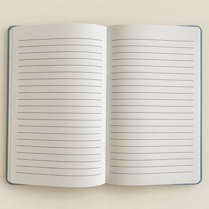 Light Blue Velvet Notebook - 80 pages - Embrace The Journey – packaging