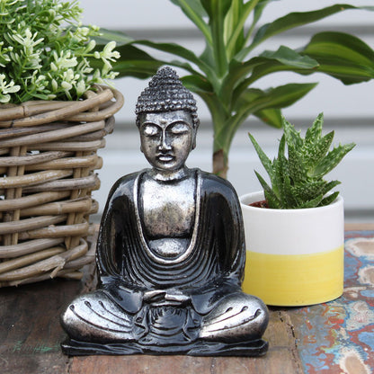 Black & Silver Sitting Buddha