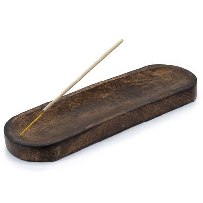 Classic Mango Wood Incense Tray, 30x10cm