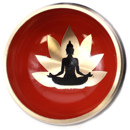 Buddha Singing Bowl Set- Black/Orange 10.7cm – packaging