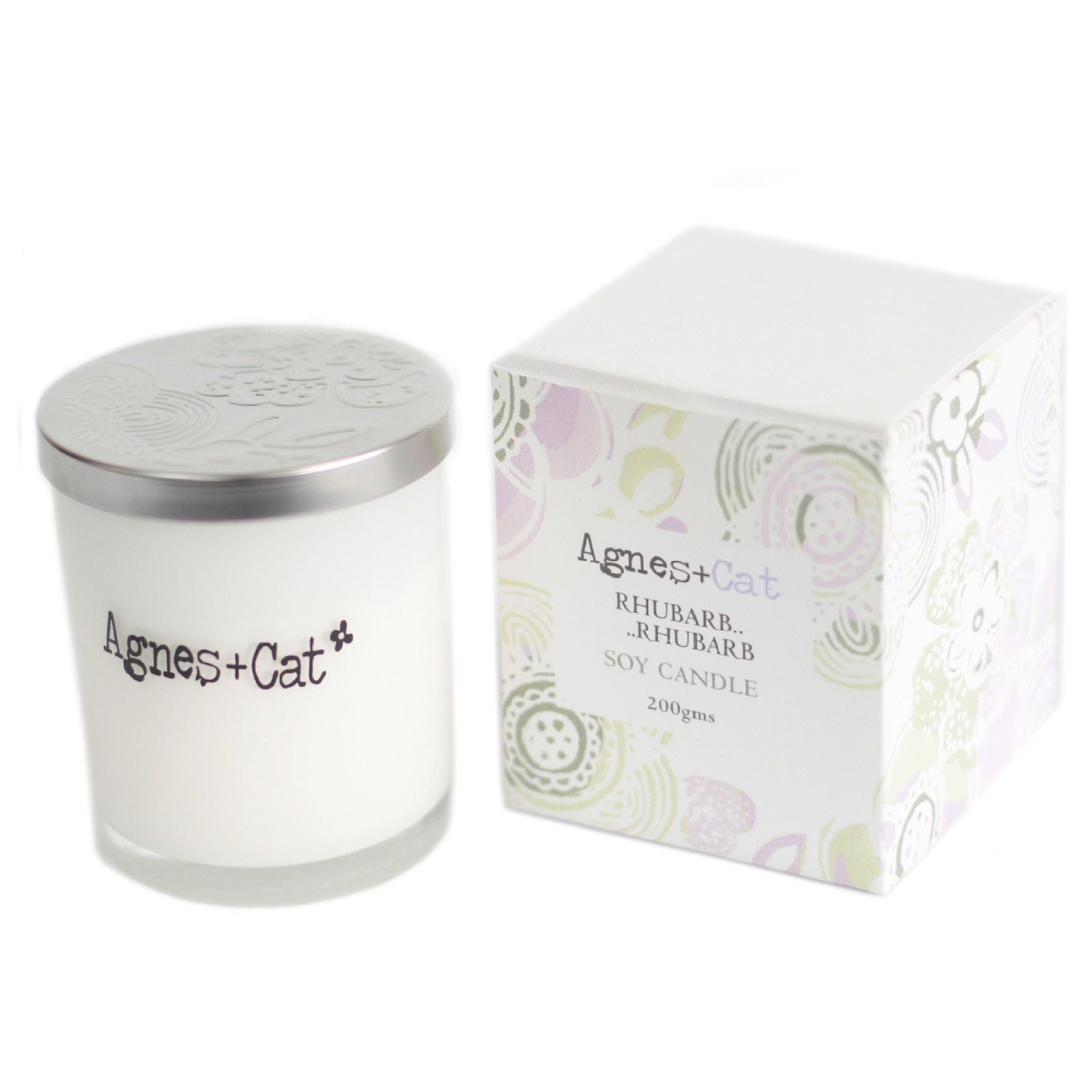 Agnes + Cat Votive Candle - Rhubarb Rhubarb – detail view