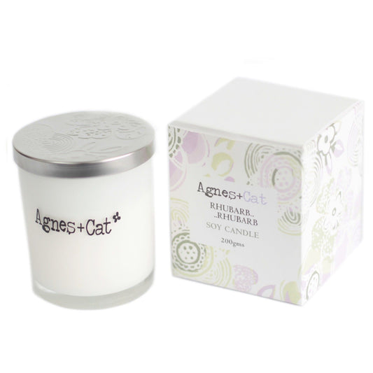 Agnes + Cat Votive Candle - Rhubarb Rhubarb – detail view