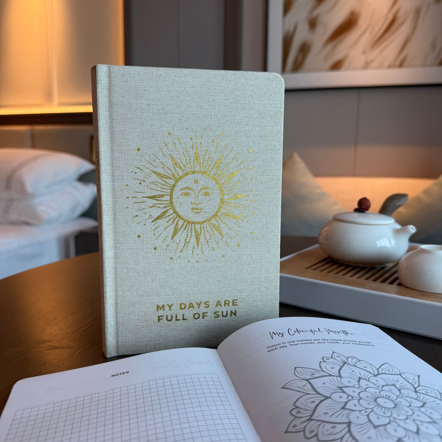 Ivory Gratitude Journal with Gold Lining - 120 pages - My Days are Full of Sun – product image 5