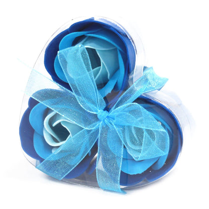 Lavender Roses Soap Flower Heart Box, Set of 3