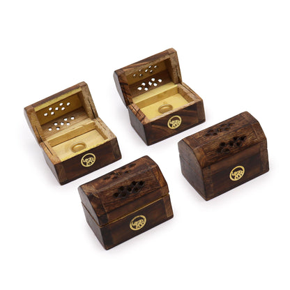 Mini Incense Cone Smoke Box - Mango Wood | Auro & Co