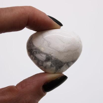 Medium African Tumble Stones - White Howlite - Magnesite – detail view