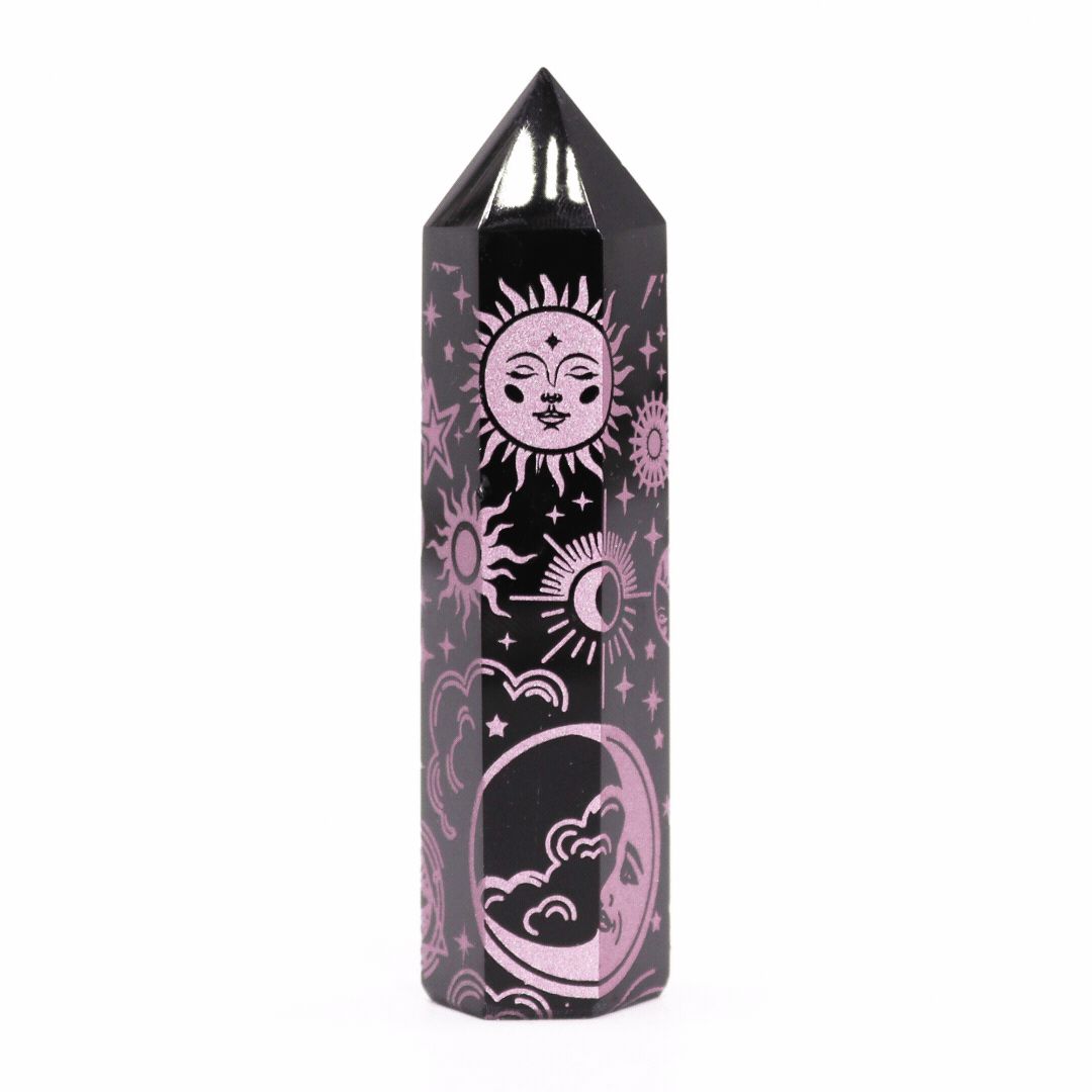 Black Obsidian Point - Mystic Story - Rose Pink – detail view