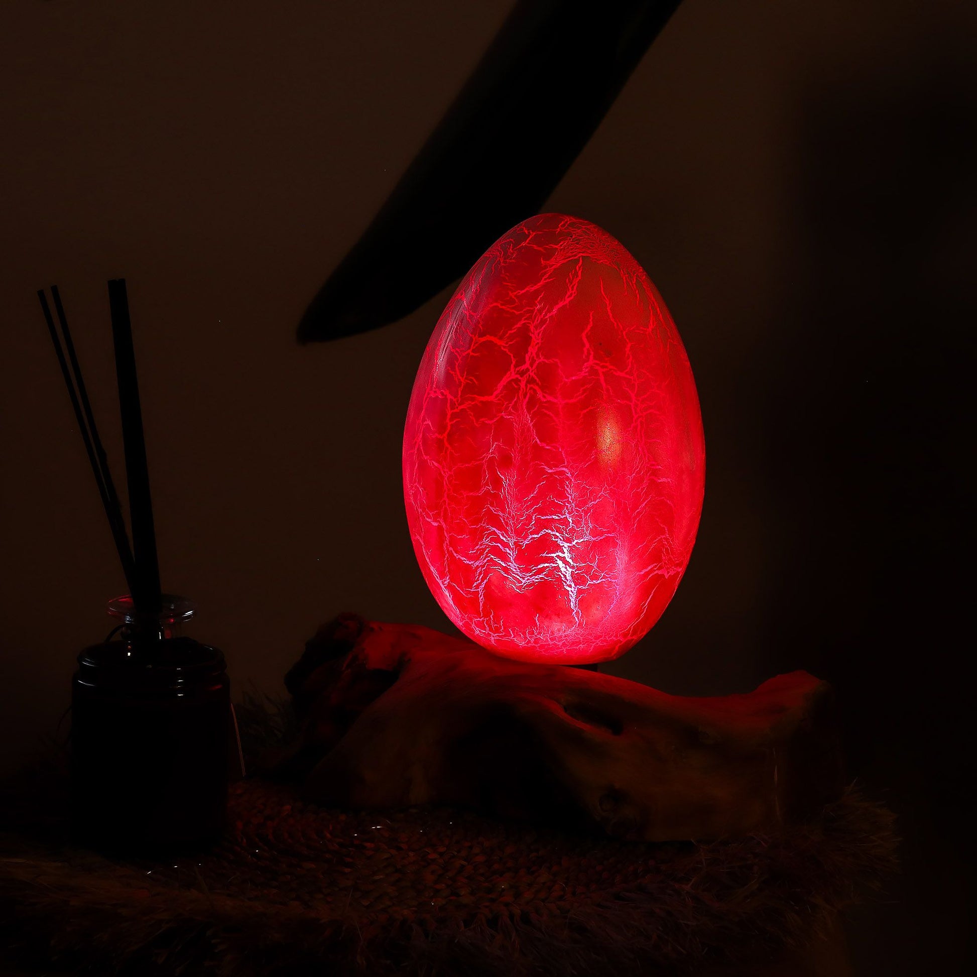 DriftGlow Lamp Crackle Fire Egg Shade - Orange – product image 6