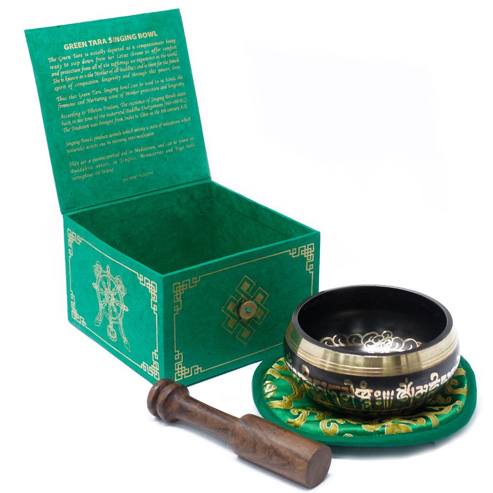 Green Tara Singing Bowl Set 10cm (min 380gm) – detail view