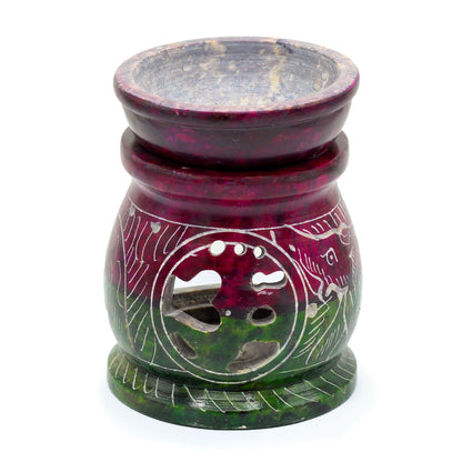 Om & Elephant Soapstone Oil Burner, Small 8cm