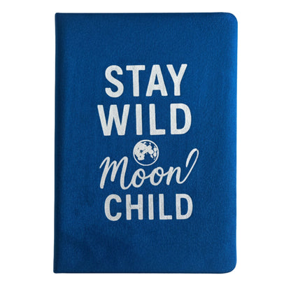 Dark Blue Velvet Notebook - 80 pages - Stay Wild Moon Child