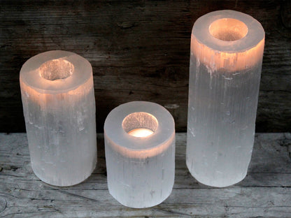 Selenite Cylinder Candle Holder - 10 cm – packaging