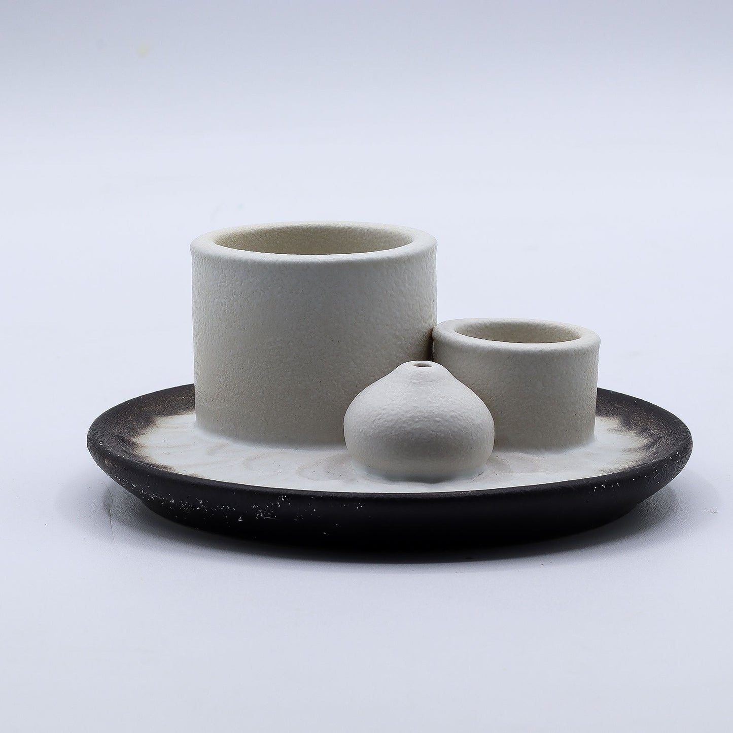 Palo Santo Stick & Smudge Holder - Mandala - White & Grey – detail view