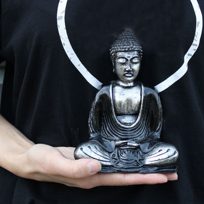 Black & Silver Sitting Buddha