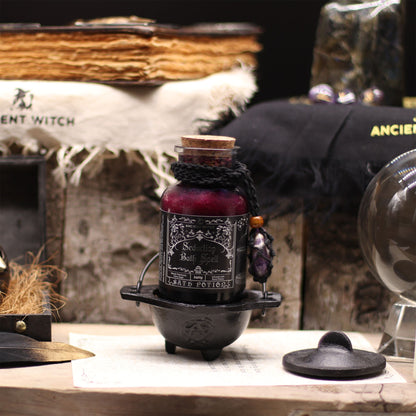 Ancient Witch Bath Spell Potion & Amethyst Crystal Amulet - Seduction – product image 6