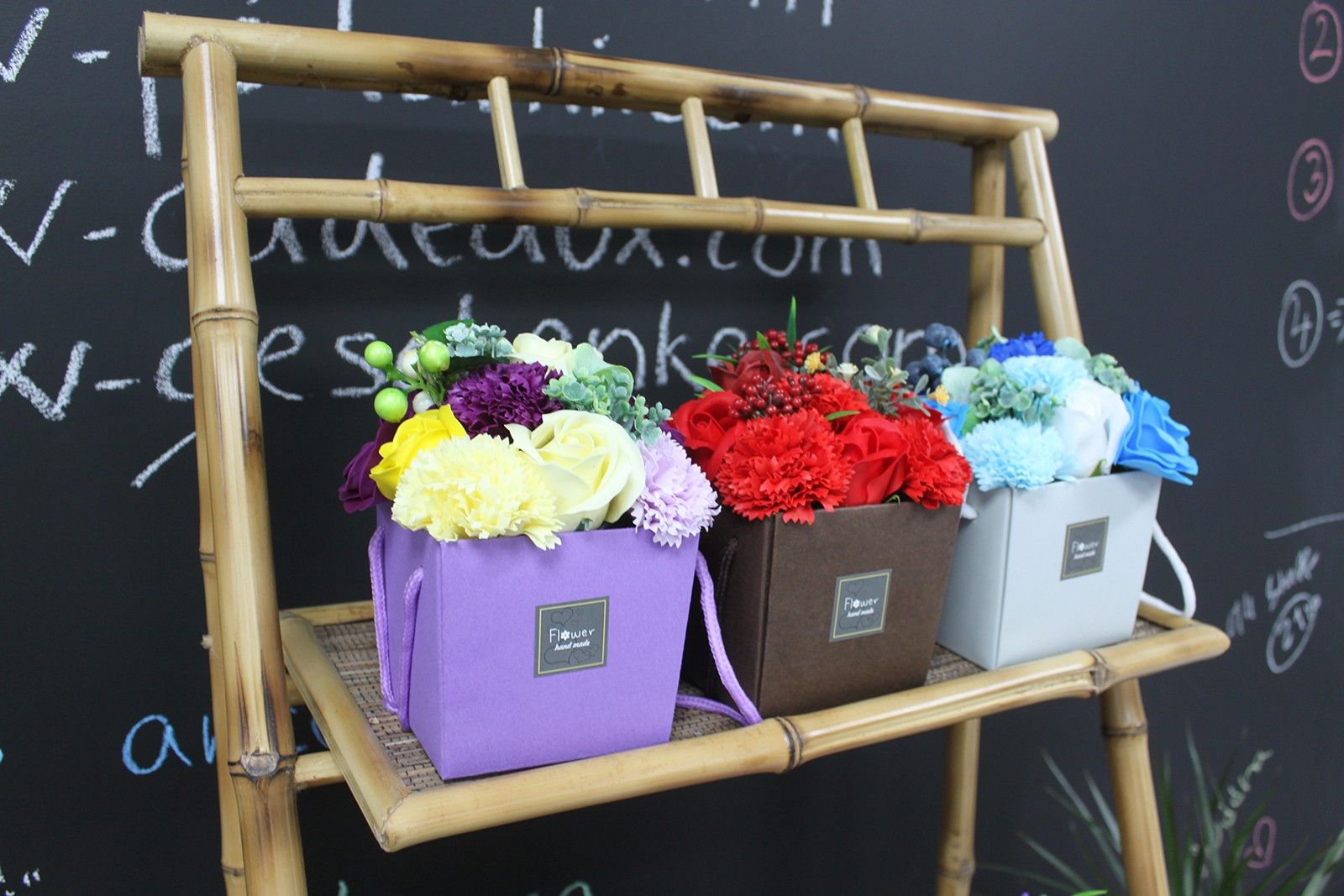Soap Flower Bouquet - Lavender Rose & Carnation – lifestyle shot