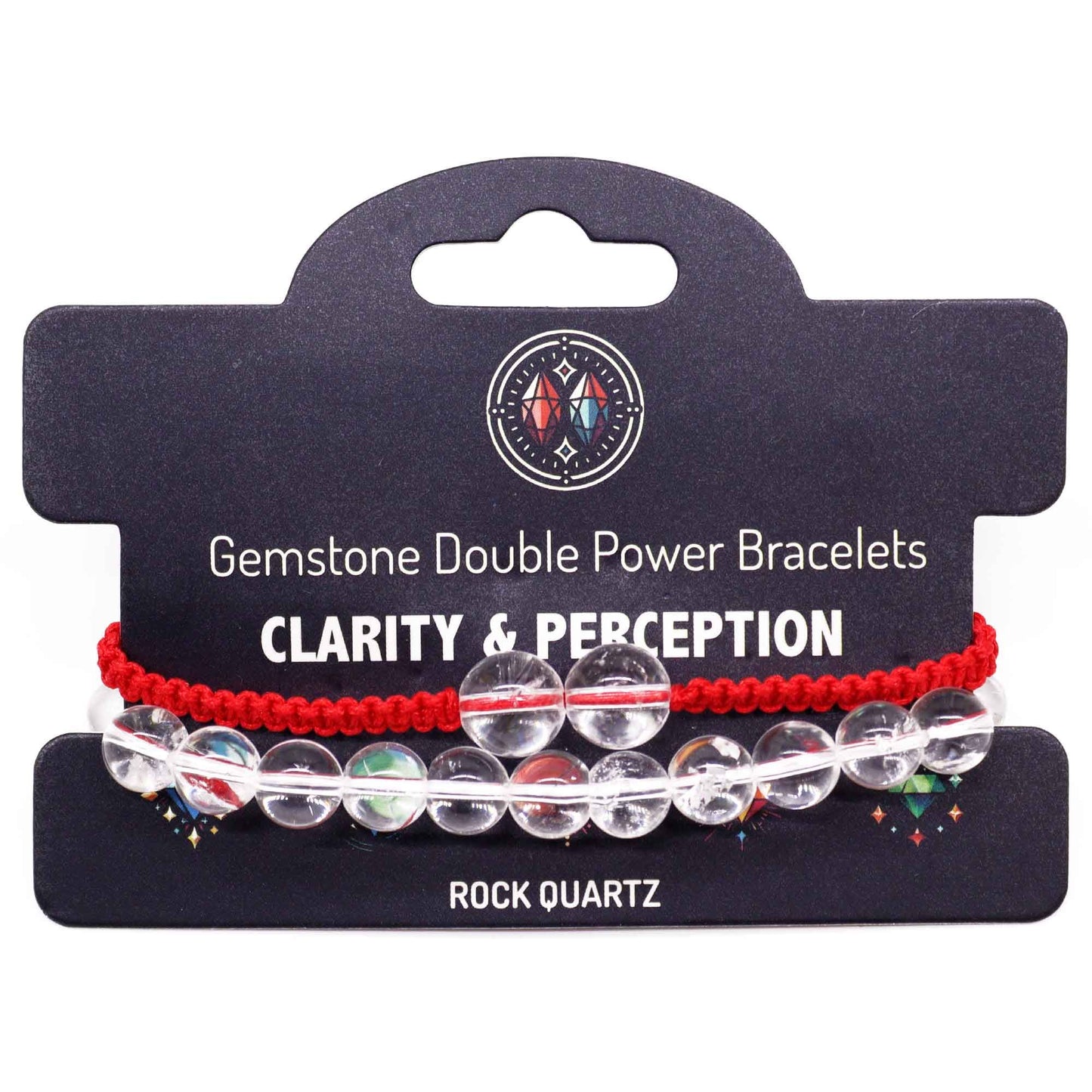Gemstone Double Power Bracelets- Rock Quartz | Auro & Co