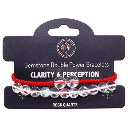 Gemstone Double Power Bracelets- Rock Quartz | Auro & Co