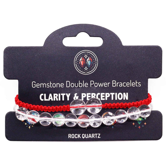 Gemstone Double Power Bracelets- Rock Quartz | Auro & Co
