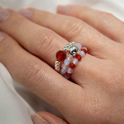 Nymph Spirit Gemstone Ring Set - Blood Moon – detail view