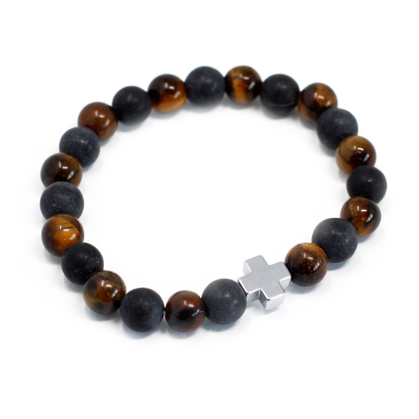 Set of 2 Gemstones Friendship Bracelets - Power - Tiger Eye & Black Stone – lifestyle shot
