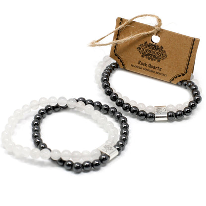 Magnetic Gemstone Bracelet - Rock Quartz – lifestyle shot
