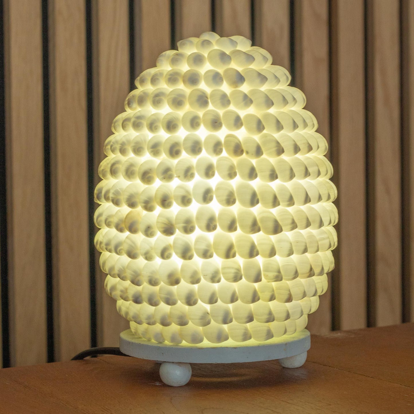 GlowShell Aura Lamp – Handcrafted Buting Oval (15cm)