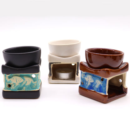 Classic Elephant Ceramic Oil Burner, Assorted Colours, 6cm